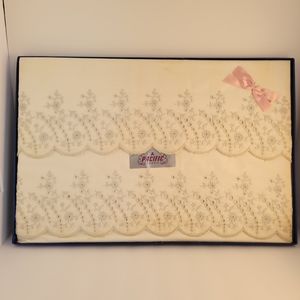 Antique/Vintage A Pacific fabric, eyelet pillowcases.